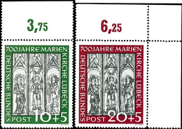 10.20 Pfg. Marienkirche Komplett Postfrisch Vom Oberrand, 20 Pfg. Aus Der Rechten Oberen Bogenecke, Fotobefund Schlegel  - Andere & Zonder Classificatie