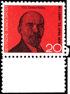 20 Pf. Propagandafälschung "100. Geburtstag Lenins" Tadellos Vom Unterrand, Katalog: Lenin Prop.Fä. OG - Andere & Zonder Classificatie