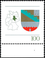 100 Pfennig Wappen Der Länder Sachsen-Anhalt, Farbe Schwarz Fehlend, Postfrisch Vom Unterrand, Fotoattest Schlegel BPP,  - Andere & Zonder Classificatie