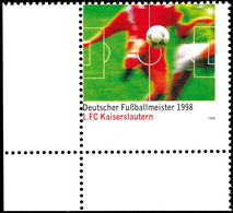 110 Pfg Deutscher Fußballmeister 1998 - 1. FC Kaiserslautern, Verzähnt, Daher Ohne Landesinschrift Und Wertstufe, Sehr D - Andere & Zonder Classificatie