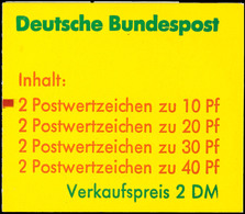 Markenheftchen Unfallverhütung 30 Pfg. Mit Plattenfehler VIII, Mit Zählbalken, Postfrisch, Mi. 160.-, Katalog: MH20aIPFI - Other & Unclassified