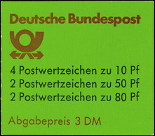 Markenheftchen Burgen Und Schlösser, 10 Pfg. Mit Plattenfehler XXI Auf Feld 5, Postfrisch, Geprüft Schmidl BPP, Mi. 250. - Other & Unclassified