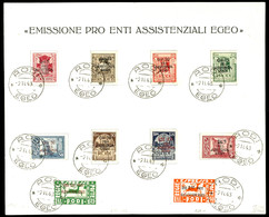 1943, Nothilfe 5 Und 5 C.-5 L Und 5 L. Inklusive Eilmarken, 10 Werte Komplett Gestempelt "RODI 2.11.43" Auf Gefalteten G - Sonstige & Ohne Zuordnung