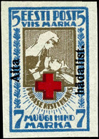 1923,  Aufdruck "Aita Hädalist", Geschnitten, Ungebraucht., Katalog: 46/47B * - Estonia