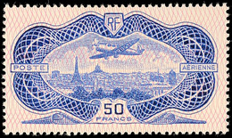 50 Fr. Flugpost-Ausgabe 1936, Flugzeug über Paris Mit Netzunterdruck, So Genannte Banknote, Farbfrisch, Tadellos Postfri - Sonstige & Ohne Zuordnung