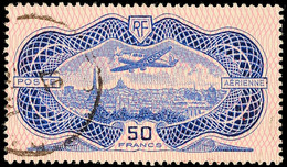1936, 50 Fr. Flugpostausgabe "Banknote", Sauber Rundgestempeltes Prachtstück, Mi. 300.-, Katalog: 321 O - Andere & Zonder Classificatie