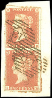 1 P. Rotbraun, Platte 99, Als Senkrechter Paar HB-IB Auf Briefstück Mit Schwarzen Nummernstempel 13, Katalog: 3Ie(2) BS - Other & Unclassified