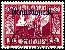 1930, 3A-10 Kronen Allthing Gestempelt Komplett Inklusive Flugpostmarke, Mi. 1900,-, Katalog: 44/59 O - Sonstige & Ohne Zuordnung