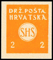 2 F. Zeitungsmarke, Druckprobe Von Der III. Platte In Orange, Auf Nicht Gummierten Kartonpapier, Fotoattest Zrinjscak BP - Andere & Zonder Classificatie