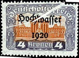 1920, 4 Und 7 1/2 Kr. Hochwassergeschädigte, Je Mit Markantem Druckausfall Durch Quetschfalte, Die 4 K. Tadellos Ungebra - Sonstige & Ohne Zuordnung