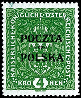 4 Kronen Gelblichgrün, Ungebraucht, Geprüft Patrick, Mi. 250,-, Katalog: 46 * - Polen