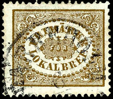1862, 3 Öre Olivbraun, Gestempelt, Mi. 380,-, Katalog: 13 O - Sweden