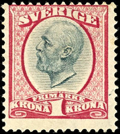 1890, 1 Kr. Sauber Entfalzt, Sign., Pracht, Mi. 150,--, Katalog: 49 * - Schweden