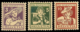 Pro Juventute 1916, Ungebrauchter Kabinettsatz, Mi. 80.-, Katalog: 130/32 * - Sonstige & Ohne Zuordnung