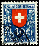 1922, 40 + 10 Rp. Pro Juventute Mit Plattenfehler "Fleck Unter Rechtem Arm", Tadellos Rundgestempelt "ST. GALLEN", Mi. 3 - Other & Unclassified