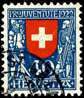 1922, 40 + 10 Rp. Pro Juventute Mit Plattenfehler "Fleck Unter Rechtem Arm", Tadellos Rundgestempelt "ST. GALLEN", Mi. 3 - Sonstige & Ohne Zuordnung