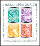 Blockausgabe "Nationale Briefmarkenausstellung Zürich", Tadellos Postfrisch, Mi. 900.-, Katalog: Bl.1 ** - Other & Unclassified