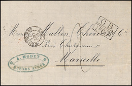 1871, Komplettem Faltbrief Mit Rückseitigem Aufgabe-Stempel BUENOS AIRES 14.9. Via London Mit Tax-Stempel "GB 1 F.60" Un - Andere & Zonder Classificatie