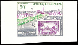 50 Fr. Internationale Briefmarkenausstellung PHILEX-AFRIQUE 1969, Motiv: Marke Auf Marke, Breitrandig Ungezähnter Probed - Sénégal (1960-...)