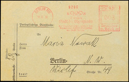 1936, Berlin, Beh÷rdenbrief Mit Rotem Freistempler Mit Reklametext "1936 Berlin Stadt Der Olympiade"  BF - Other & Unclassified