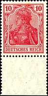 10 Pfg Germania, Kriegsdruck, In F-Farbe Tadellos Postfrisch Vom Unterrand, Tiefst Gepr. Dr. Oechsner BPP, Mi. 300.-, Ka - Other & Unclassified