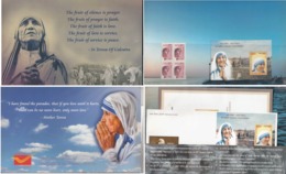 India  12017  SMother Teresa    MS + Stamps + MS FDC  Special P&T Pack  #  24411  C&D Indien Inde India - Mother Teresa