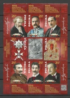 POLEN Poland 2018 Complete Sheet Centenary Of Regaining Independency O Krakow - Volledige Vellen