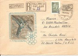 1968 Entier Postal D'URSS Pour Les Jeux Olympiques D'Hiver De Grenoble :Patinage Artistique .Recommandé - Winter 1968: Grenoble