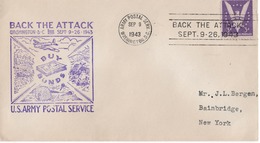 (R16) SCOTT 904 - EXPOSITION ADVERTISSING MARK - BACK THE ATTACK - ARMY POSTAL SERV. - WASHINGTON - 1943 - Brieven En Documenten