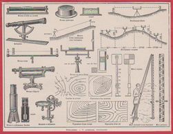 Nivellement. Instruments Et Illustrations. Topographie. Larousse 1931. - Documents Historiques