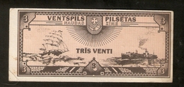 T. Latvia VENTSPILS Naudas Zime 3 VENTI 1990 700th Anniversary Mantu Loterija Lottery Ticket No. 16 - 0066 - Letonia