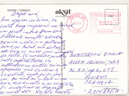 Turkey 2005 Postcard Circulated Letter To Romania - Postage Meter Stamp - Cartas & Documentos