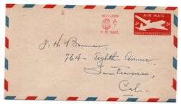 (R25) SCOTT UC 14 - SKYMASTER - REVALUED 6cts P.O.DEPT. - SAN FRANSCISCO - 1949. - - 2c. 1941-1960 Lettres