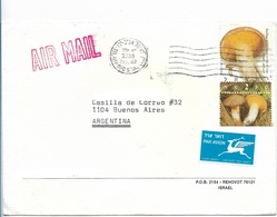 ISRAEL 2002 MUSHROOMS POSTED COVER FROM ISRAEL TO ARGENTINA - Storia Postale