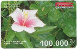 Laos - ETL - P-Phone - Flower #10, Exp.01.08.2003, Remote Mem. 100.000₭, Used - Laos