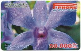 Laos - ETL - P-Phone - Flower #14, Exp.31.12.2006, Remote Mem. 50.000₭, Used - Laos