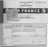 2 Billets AIR FRANCE Rabat-Bordeaux Ligne AF 2012 16 D2CEMBRE 1959 - Tickets