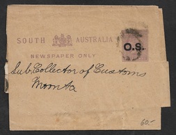 SOUTH AUSTRALIA - SCARCE POSTAL STATIONERY O.S (OFFICIAL SERVICE) NEWSPAPER STRIP - USED - Covers & Documents