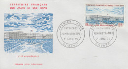 Enveloppe  FDC  1er  Jour  TERRITOIRE  FRANCAIS   Des   AFARS  Et  ISSAS    Cité  Ministérielle   1975 - Altri & Non Classificati