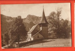 KAP-17 Rossinières Pays-d'en-Haut. Chapelle Et Dent De Corjeon. Bromure. Circulé, Timbre Manque - Rossinière