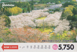 Carte Prépayée Japon - Paysage Arbre Forêt - Tree Forest Landscape Japan Prepaid Bus Card - Nishi 2513 - Landschaften