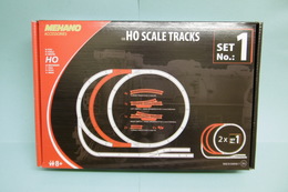 Mehano - RAILS SET 1 - 2 Aiguillages + 6 Courbes Réf. 58544 F101 NBO Neuf HO 1/87 - Track