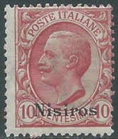 1912 EGEO NISIRO EFFIGIE 10 CENT MNH ** - RB8-6 - Egée (Nisiro)