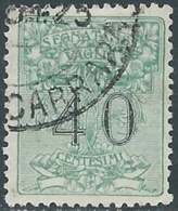 1924 REGNO SEGNATASSE PER VAGLIA USATO 40 CENT - RB38-3 - Strafport Voor Mandaten