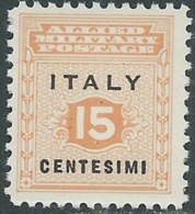 1943 OCCUPAZIONE ANGLO AMERICANA SICILIA 15 CENT MNH ** - RB30-9 - Ocu. Anglo-Americana: Sicilia