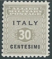 1943 OCCUPAZIONE ANGLO AMERICANA SICILIA 30 CENT MH * - RB30-9 - Occ. Anglo-américaine: Sicile