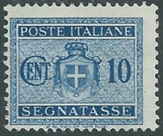 1945 LUOGOTENENZA SEGNATASSE 10 CENT FILIGRANA RUOTA MH * - RB30-8 - Taxe