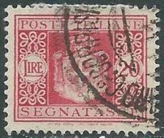 1945 LUOGOTENENZA SEGNATASSE USATO 20 LIRE FILIGRANA RUOTA - RB38-7 - Postage Due