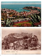 MONACO . " LE ROCHER " & " VUE PRISE DE LA TURBIE " . 2 CPA - Réf. N°24025 - - Verzamelingen