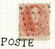 N°16 - Médailon 40 Centimes Carmin-rose Avec Partie De L'inscription Marginale (TIMBRES Des PO)STES  - 14865 - 1863-1864 Medallions (13/16)